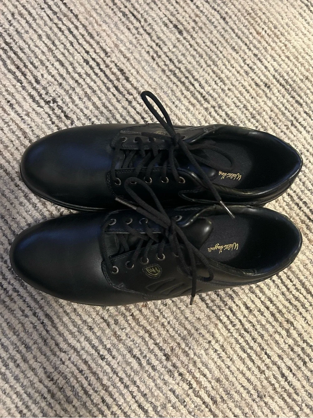 Walter Hagen Men's Black Leather Lace-Up Golf Shoes Size 10.5